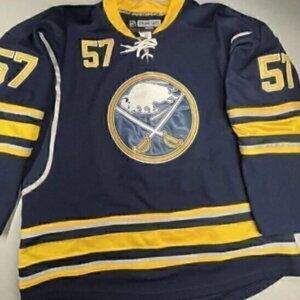 Reebok CCM Hockey Jersey Buffalo Sabres Tyler Myers #57 Vintage Sz L 52 Blue Vtg